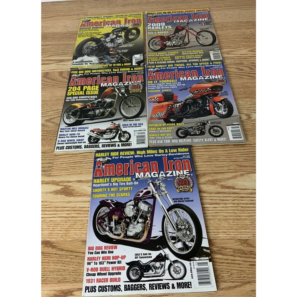 Lot Of 5 American Iron Magazine 2009 Past Issues